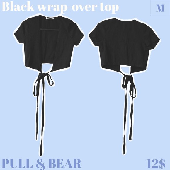 Black wrap-over top - Picture 1 of 3